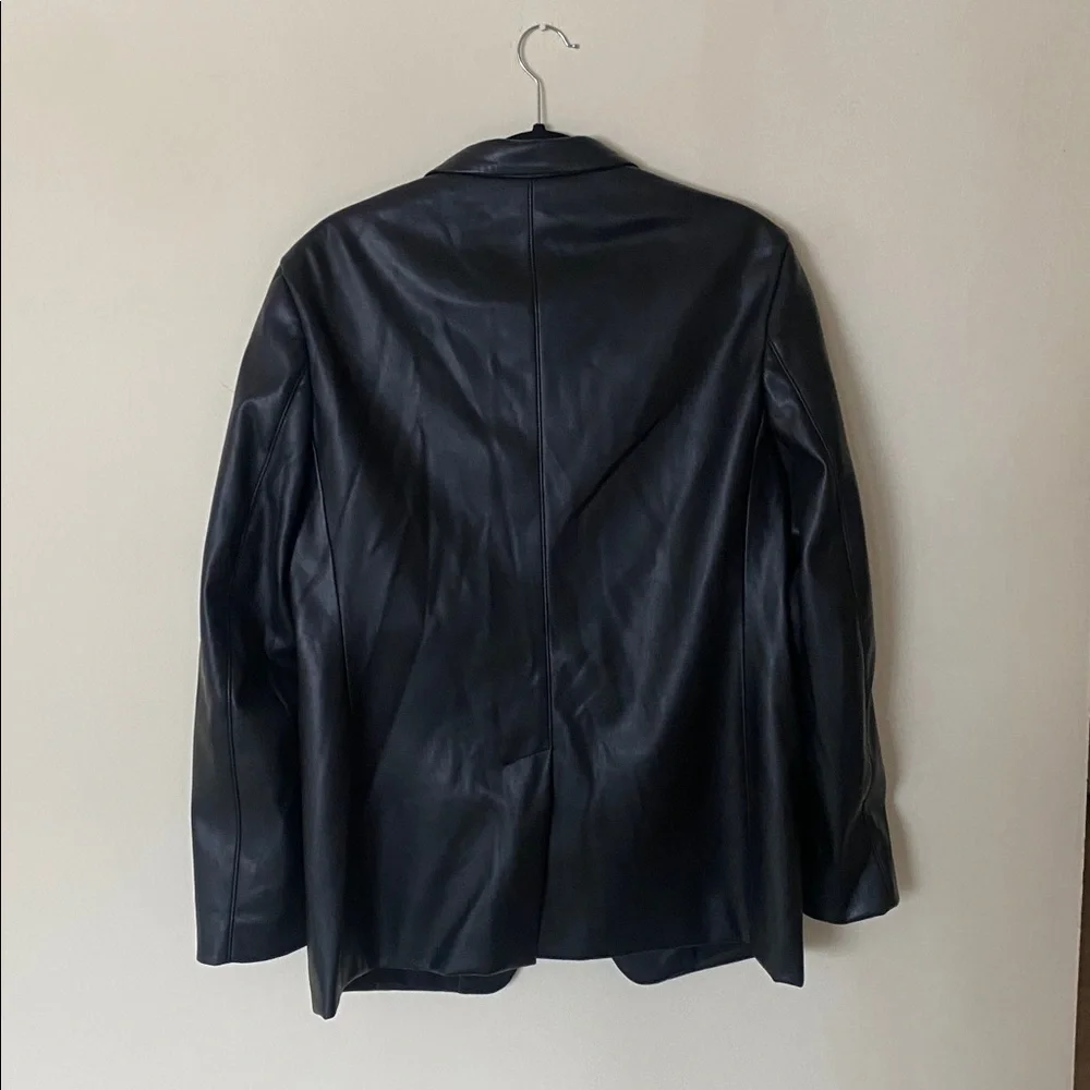 Zara Faux Leather Blazer